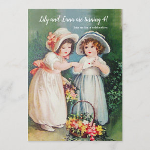 Vintage Mädchen Einladung