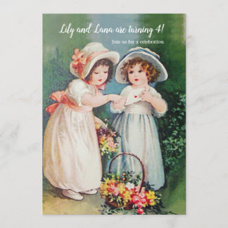Vintage Mädchen Einladung