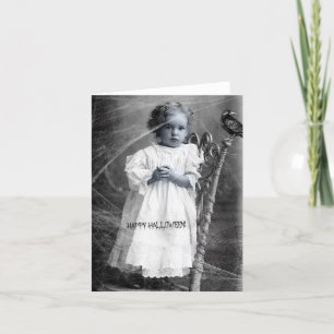 Vintage Mädchen, Halloween Karte