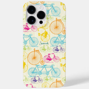 Vintage Mädchen Helle Farben Fahrrad Muster Case-Mate iPhone 14 Pro Max Hülle
