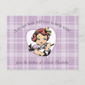 Vintage Mädchen kochen Kochkarte Postkarte (Vorderseite)