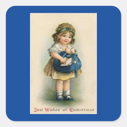 Vintage Mädchen mit Sack Aufkleber (Vorderseite)