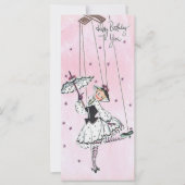 Vintage Mädchen mit Schnüren Geburtstag Flat Card (Vorderseite)
