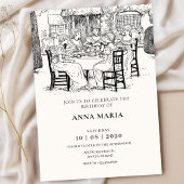 Vintage Mädchen mit Tee Einladung