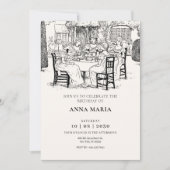 Vintage Mädchen mit Tee Einladung (Vorderseite)