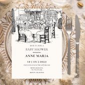 Vintage Mädchen mit Teeblätterdusche Einladung