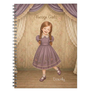 Vintage Mädchen Notizbuch mit Dorothy Happy Laughi Notizblock
