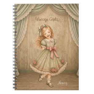 Vintage Mädchen Notizbuch mit Nancy Happy Laughing Notizblock