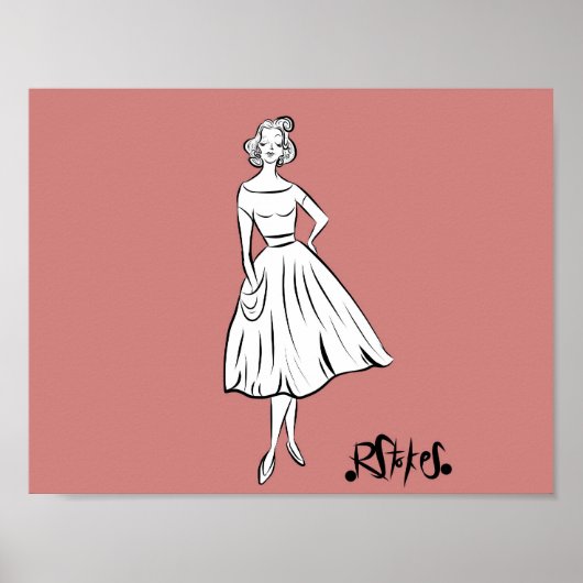 Vintage Mädchen Poster (Vorne)