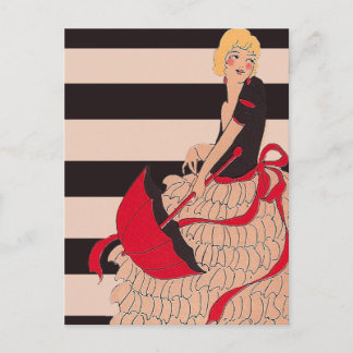 Vintage Mädchen Postkarte