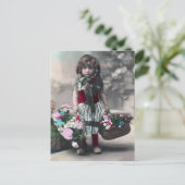 vintage Mädchen Postkarte (Stehend Vorderseite)