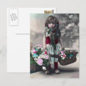 vintage Mädchen Postkarte (Vorne/Hinten)