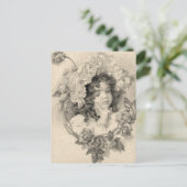 Vintage-Mädchen Postkarte (Stehend Vorderseite)