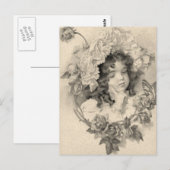 Vintage-Mädchen Postkarte (Vorne/Hinten)