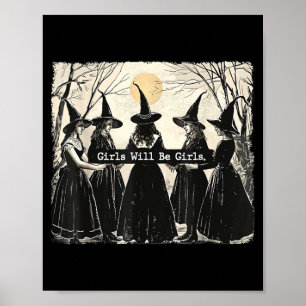 Vintage Mädchen seien Mädchen Hexe Halloween Lusti Poster