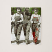 Vintage Mädchen - Spaß, feministische Kunst Puzzle (Vertikal)