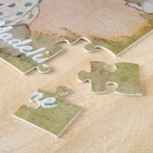 Vintage Mädchen und Osterhasen singen Puzzle (Seite)