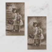 Vintage Mädchen Visitenkarte (Vorne/Hinten)