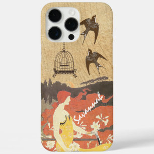 Vintage Mädchen Vögel Vogelkäfig Fahrrad iPhone 16 Pro Max Hülle