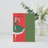 Vintage Mädchen Weihnachten (Stehend Vorderseite)