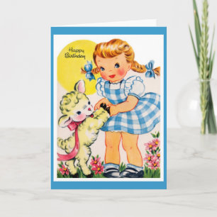 Vintage Mädchengrußkarte Karte