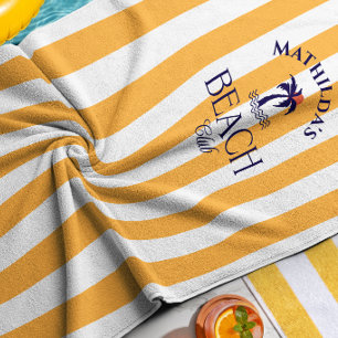 Vintage Mädchenhaftes Gelbes Beach-Club Geburtstag Strandtuch