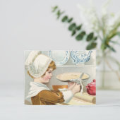 VINTAGE MÄDCHENROHRE POSTKARTE (Stehend Vorderseite)