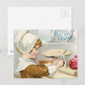 VINTAGE MÄDCHENROHRE POSTKARTE (Vorne/Hinten)