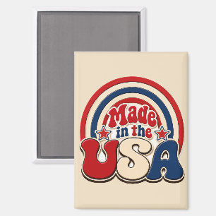 Vintage "Made in USA" patriotischer Anstecker Magnet
