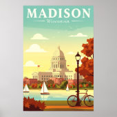 Vintage Madison Wisconsin Poster (Vorne)