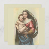 Vintage Madonna And Child Religious Christmas Card Dankeskarte (Vorne/Hinten)