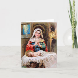 Vintage Madonna And Child Religious Christmas Feiertagskarte