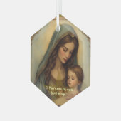 Vintage Madonna and Child Renaissance Art Minimal Ornament Aus Glas (Vorderseite Links)