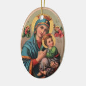 Vintage Madonna & Kind Keramik Ornament (Links)