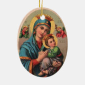 Vintage Madonna & Kind Keramik Ornament (Hinten)