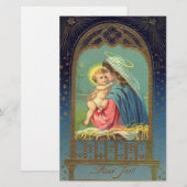 Vintage Madonna mit Kind Weihnachten Briefpapier (Vorne/Hinten)