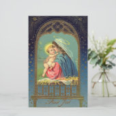 Vintage Madonna mit Kind Weihnachten Briefpapier (Stehend Vorderseite)