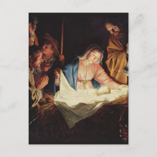 Vintage-Madonna-und-Christkind-religiöses-Christma Feiertagspostkarte