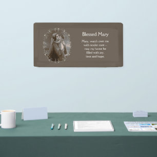Vintage Madonna und Kind mit Silberrahmen Banner