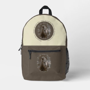 Vintage Madonna und Kind mit Silberrahmen Bedruckter Rucksack