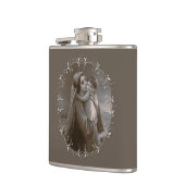 Vintage Madonna und Kind mit Silberrahmen Flachmann (Links)