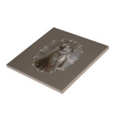 Vintage Madonna und Kind mit Silberrahmen Fliese (Seite)