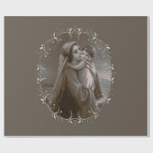 Vintage Madonna und Kind mit Silberrahmen Geschenkpapier (Flach)