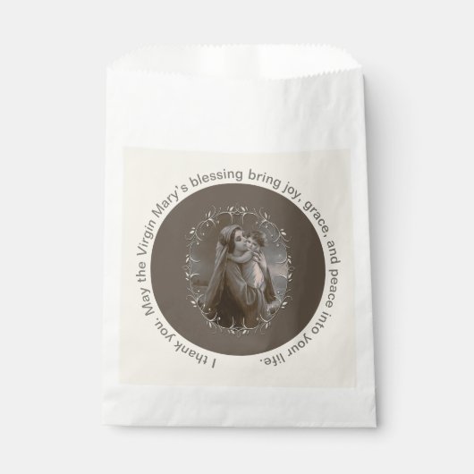 Vintage Madonna und Kind mit Silberrahmen Geschenktütchen (Vorderseite)