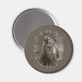 Vintage Madonna und Kind mit Silberrahmen Magnet (Vorderseite/Rückseite)