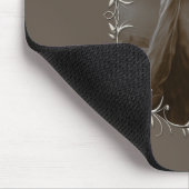 Vintage Madonna und Kind mit Silberrahmen Mousepad (Ecke)