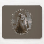Vintage Madonna und Kind mit Silberrahmen Mousepad (Vorne)