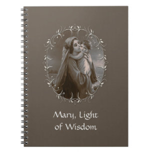 Vintage Madonna und Kind mit Silberrahmen Notizblock