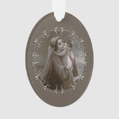 Vintage Madonna und Kind mit Silberrahmen Ornament (Vorderseite)