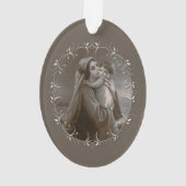 Vintage Madonna und Kind mit Silberrahmen Ornament (Rückseite)